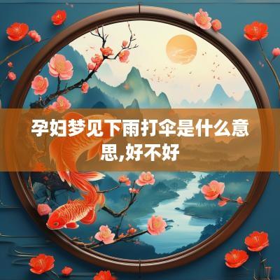 孕妇梦见下雨打伞是什么意思,好不好