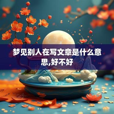 梦见别人在写文章是什么意思,好不好