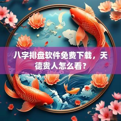 八字排盘软件免费下载，天德贵人怎么看？
