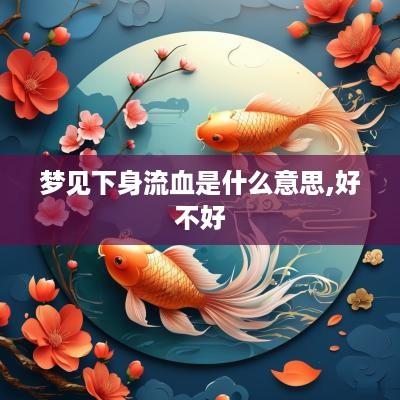 梦见下身流血是什么意思,好不好