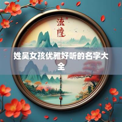 姓吴女孩优雅好听的名字大全