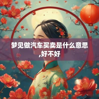 梦见做汽车买卖是什么意思,好不好
