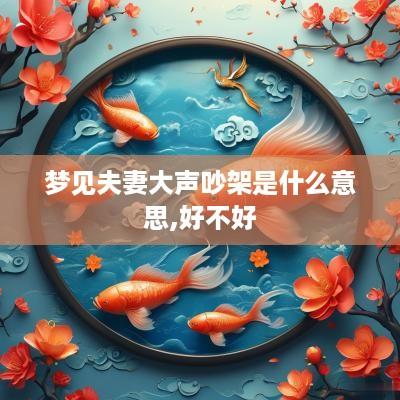 梦见夫妻大声吵架是什么意思,好不好