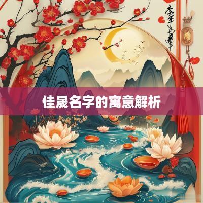 佳晟名字的寓意解析