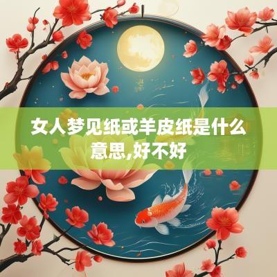 女人梦见纸或羊皮纸是什么意思,好不好