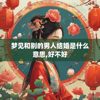 梦见和别的男人结婚是什么意思,好不好