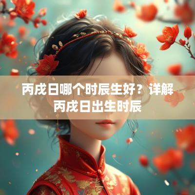 丙戌日哪个时辰生好？详解丙戌日出生时辰