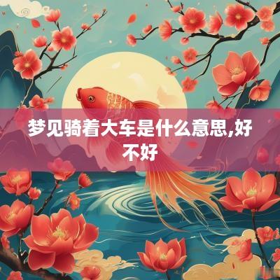 梦见骑着大车是什么意思,好不好