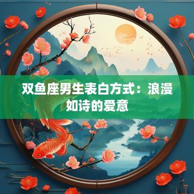 双鱼座男生表白方式：浪漫如诗的爱意