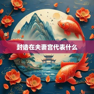 封诰在夫妻宫代表什么