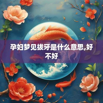 孕妇梦见拔牙是什么意思,好不好