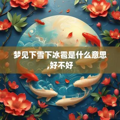 梦见下雪下冰雹是什么意思,好不好