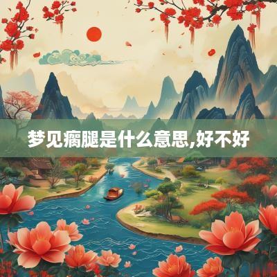 梦见瘸腿是什么意思,好不好