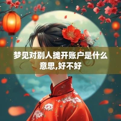 梦见对别人摊开账户是什么意思,好不好