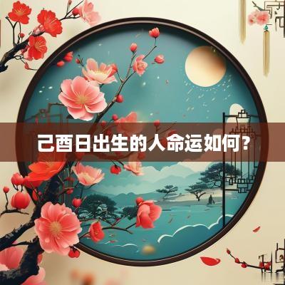 己酉日出生的人命运如何？