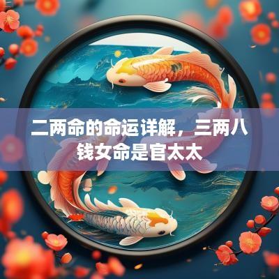 二两命的命运详解，三两八钱女命是官太太