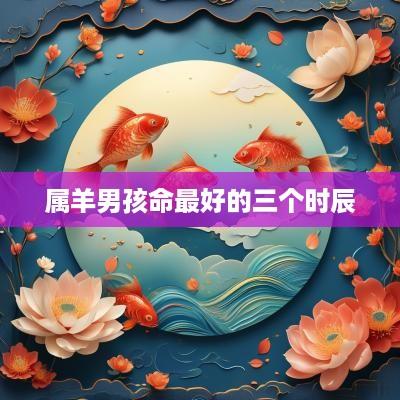 属羊男孩命最好的三个时辰