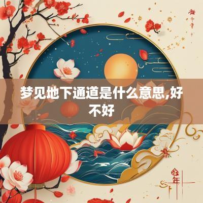 梦见地下通道是什么意思,好不好