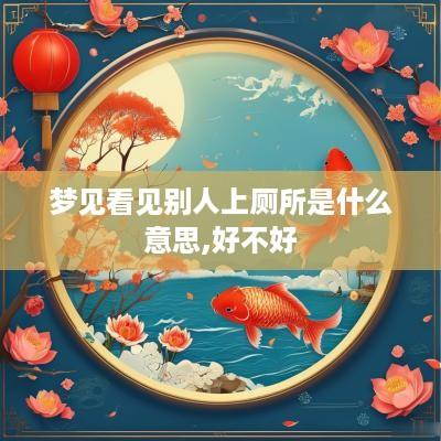 梦见看见别人上厕所是什么意思,好不好