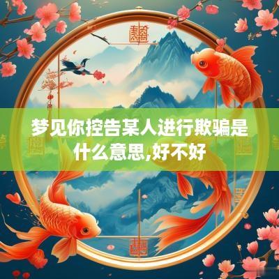 梦见你控告某人进行欺骗是什么意思,好不好