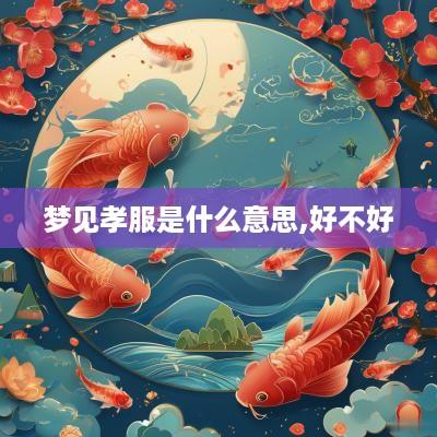 梦见孝服是什么意思,好不好