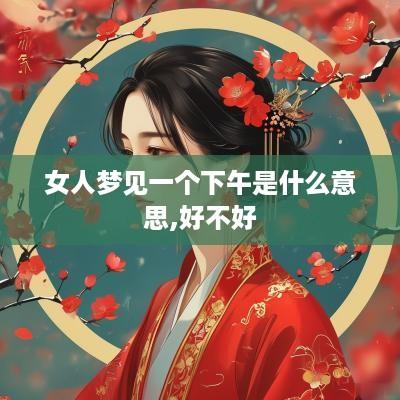 女人梦见一个下午是什么意思,好不好