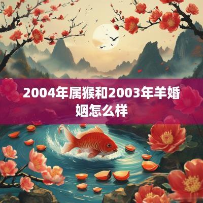 2004年属猴和2003年羊婚姻怎么样