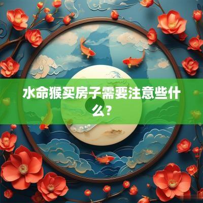水命猴买房子需要注意些什么？