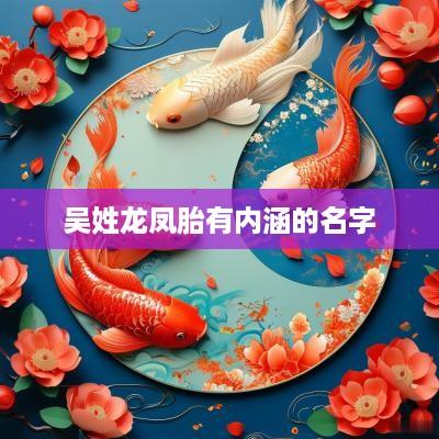 吴姓龙凤胎有内涵的名字