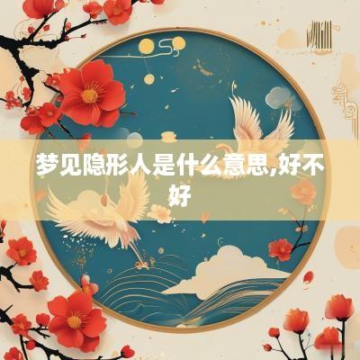 梦见隐形人是什么意思,好不好