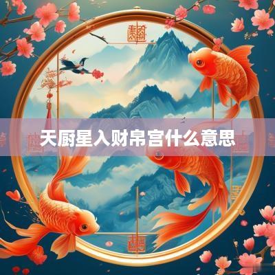 天厨星入财帛宫什么意思