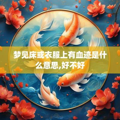 梦见床或衣服上有血迹是什么意思,好不好