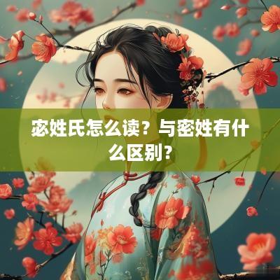 宓姓氏怎么读？与密姓有什么区别？