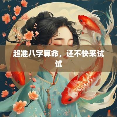 超准八字算命，还不快来试试