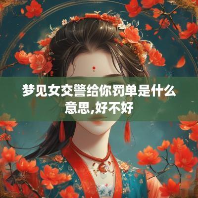 梦见女交警给你罚单是什么意思,好不好