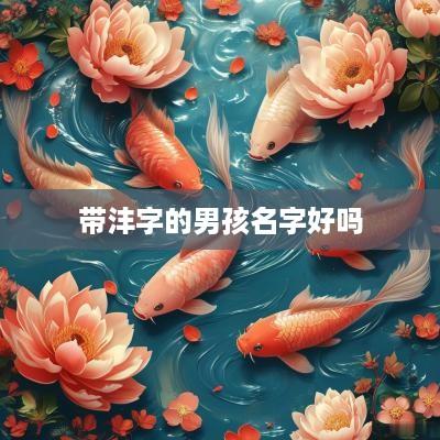 带沣字的男孩名字好吗