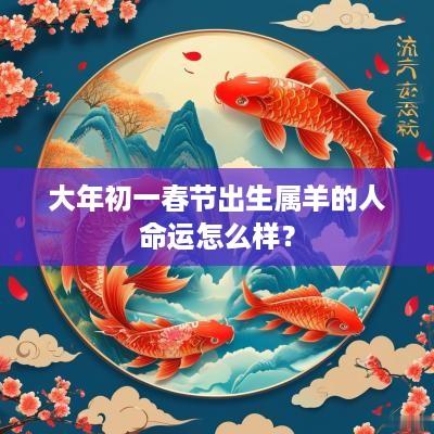 大年初一春节出生属羊的人命运怎么样? 大年初一春节出生属羊的人命运怎么样?
