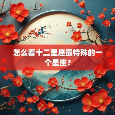 怎么看十二星座最特殊的一个星座？