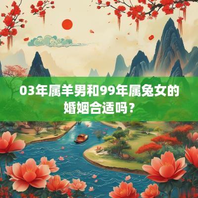 03年属羊男和99年属兔女的婚姻合适吗？