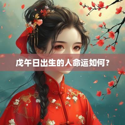 戊午日出生的人命运如何？