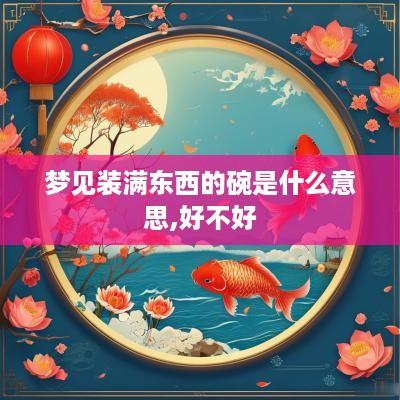 梦见装满东西的碗是什么意思,好不好