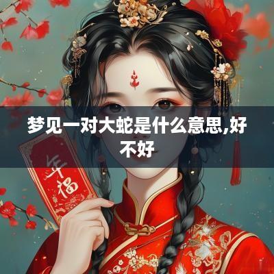 梦见一对大蛇是什么意思,好不好