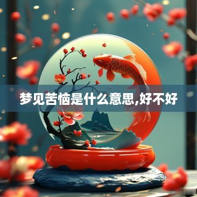梦见苦恼是什么意思,好不好
