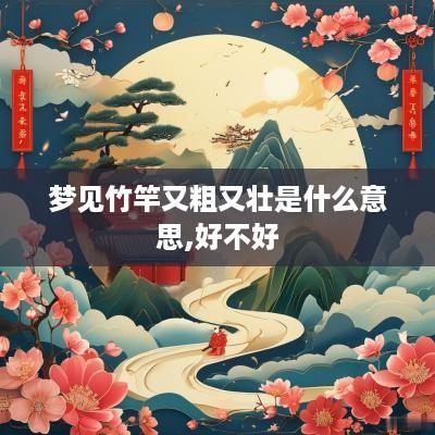 梦见竹竿又粗又壮是什么意思,好不好