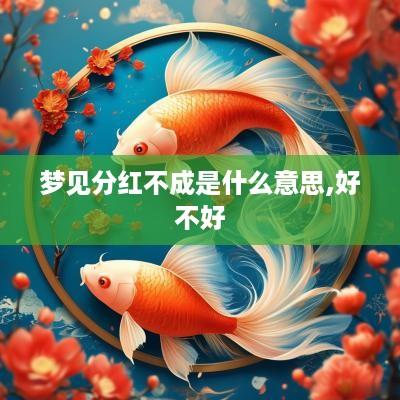 梦见分红不成是什么意思,好不好