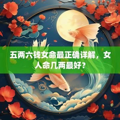 五两六钱女命最正确详解，女人命几两最好？