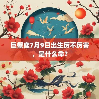 巨蟹座7月9日出生厉不厉害，是什么命？