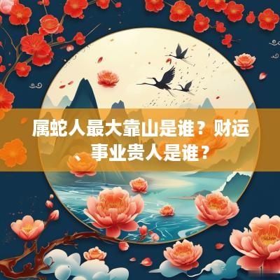 属蛇人最大靠山是谁？财运、事业贵人是谁？