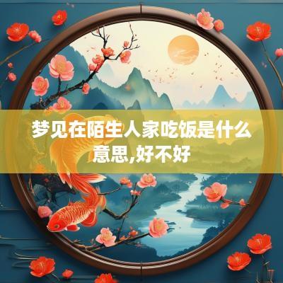 梦见在陌生人家吃饭是什么意思,好不好