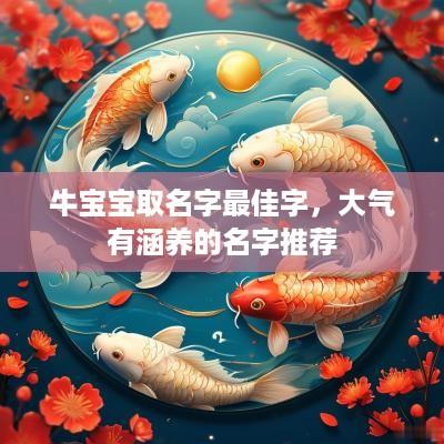 牛宝宝取名字最佳字，大气有涵养的名字推荐